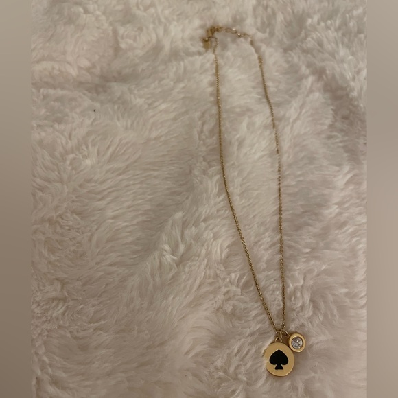 Kate Spade Spot the Spade 10" Gold/Black Logo Necklace - Picture 3 of 5